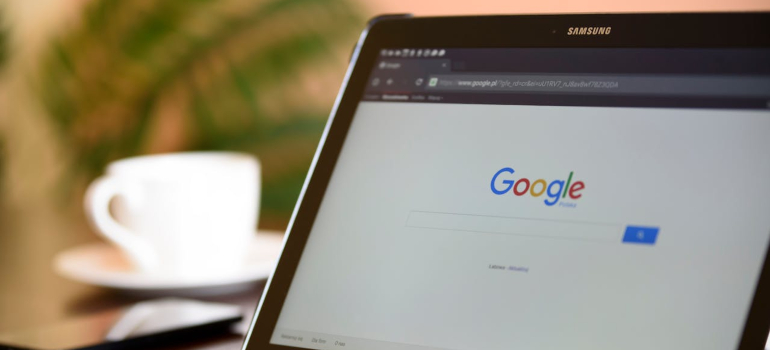 laptop with Google opened on it