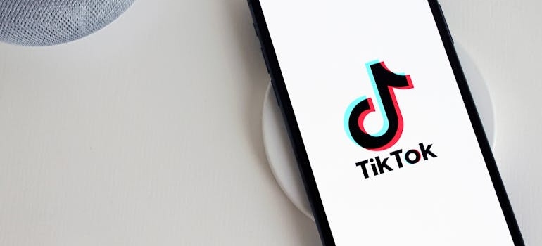 A smartphone screen showing TikTok, an app which is a great platform to use if you want to reach adolescents struggling with mental health