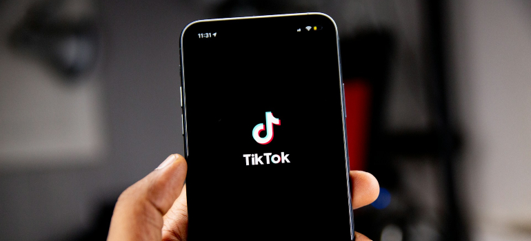 TikTok app open on smartphone screen