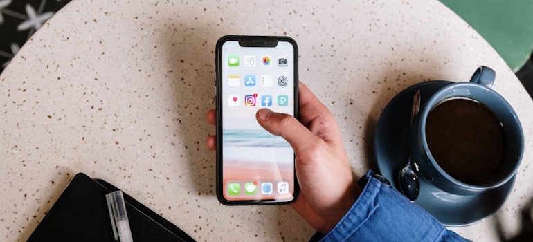 A person holding a smartphone