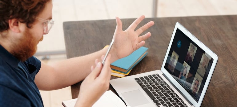 A person hosting a webinar