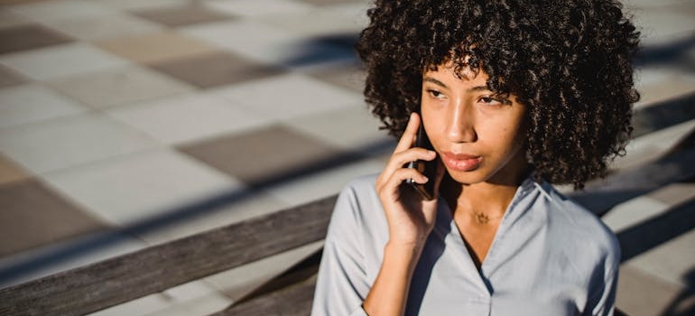 A person talking on phone