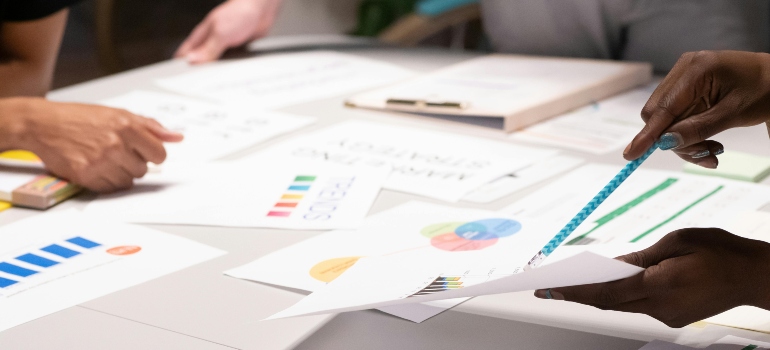 A close-up of strategy documents.