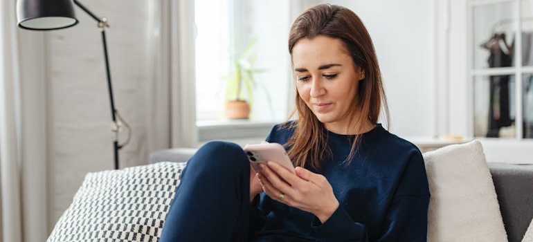 A person using a smartphone