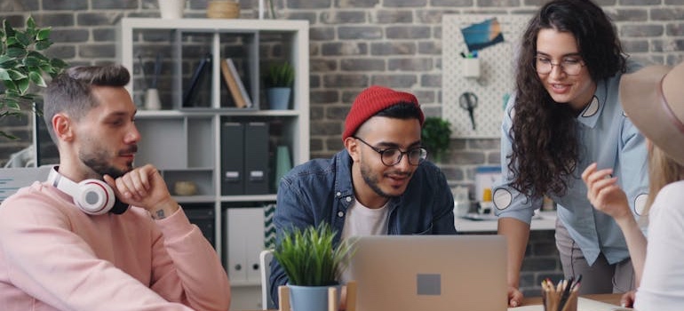 A marketing team discussing what people type into Google when they need help