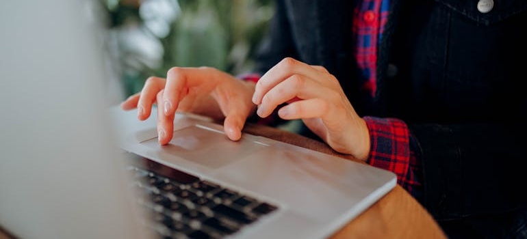A person using a laptop