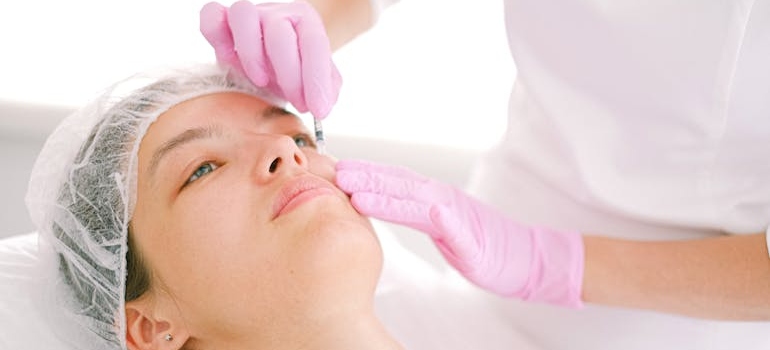 A person during a botox treatment