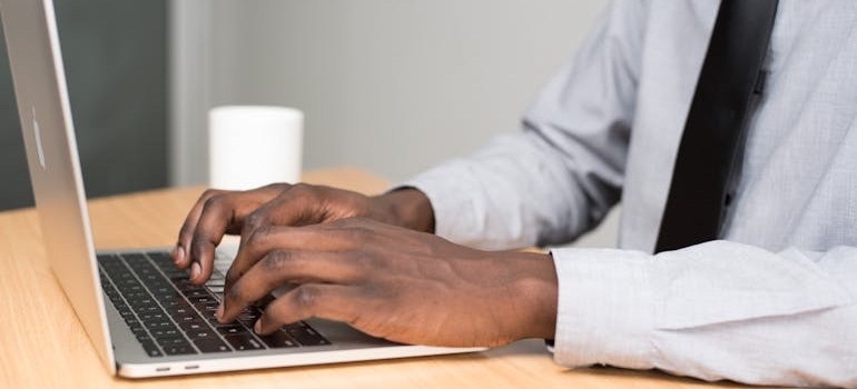 A person using a laptop