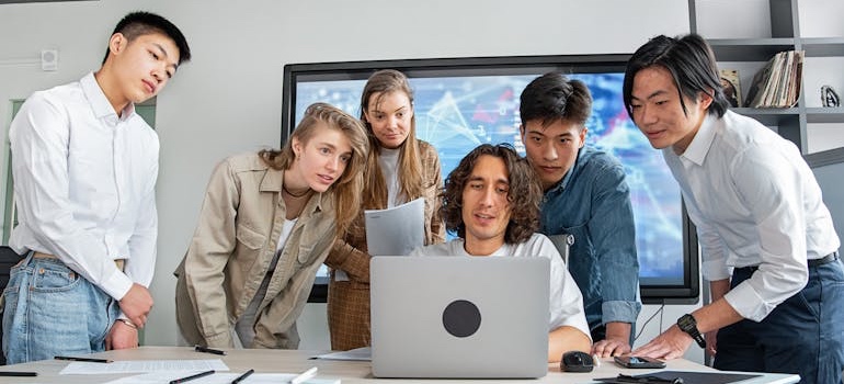 A digital marketing team doing research on AI compliance risks in healthcare marketing