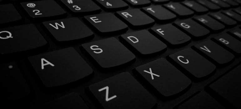 A black laptop keyboard