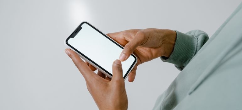 Person using a smartphone