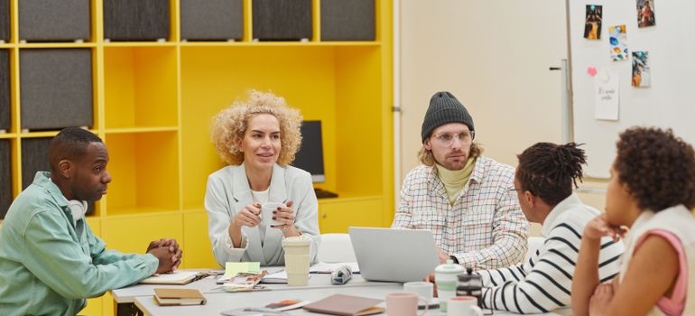 Marketing team discussing clinic growth